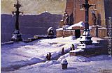 Snow Canvas Paintings - Monument in the Snow